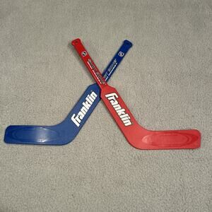 Franklin NHL Mini Hockey Sticks Red Blue Knee Hockey Set Pair